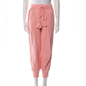 LoveShackFancy Pink Ankle Cropped Pants